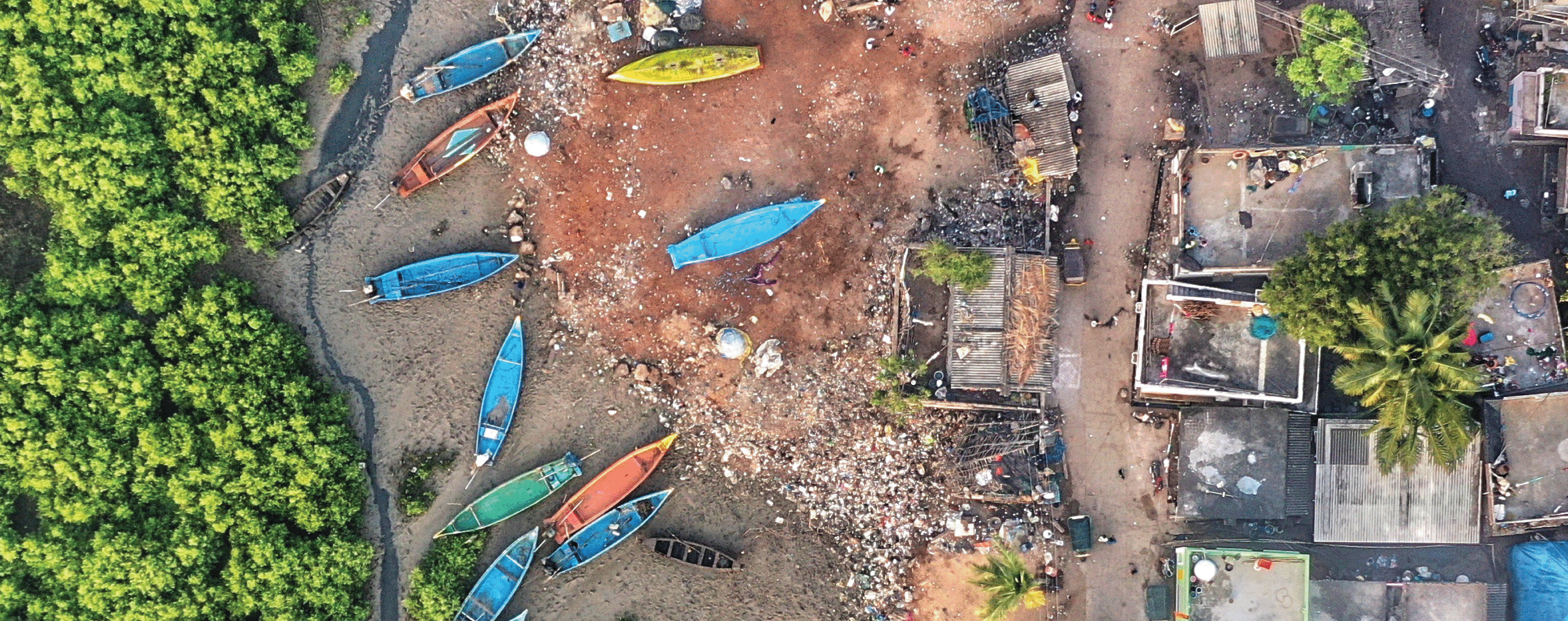 greenery, boats, large river